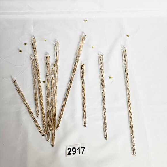 10 Glass and Gold Icicle Christmas Ornaments – 6", 8", 10" - Picture 5 of 5